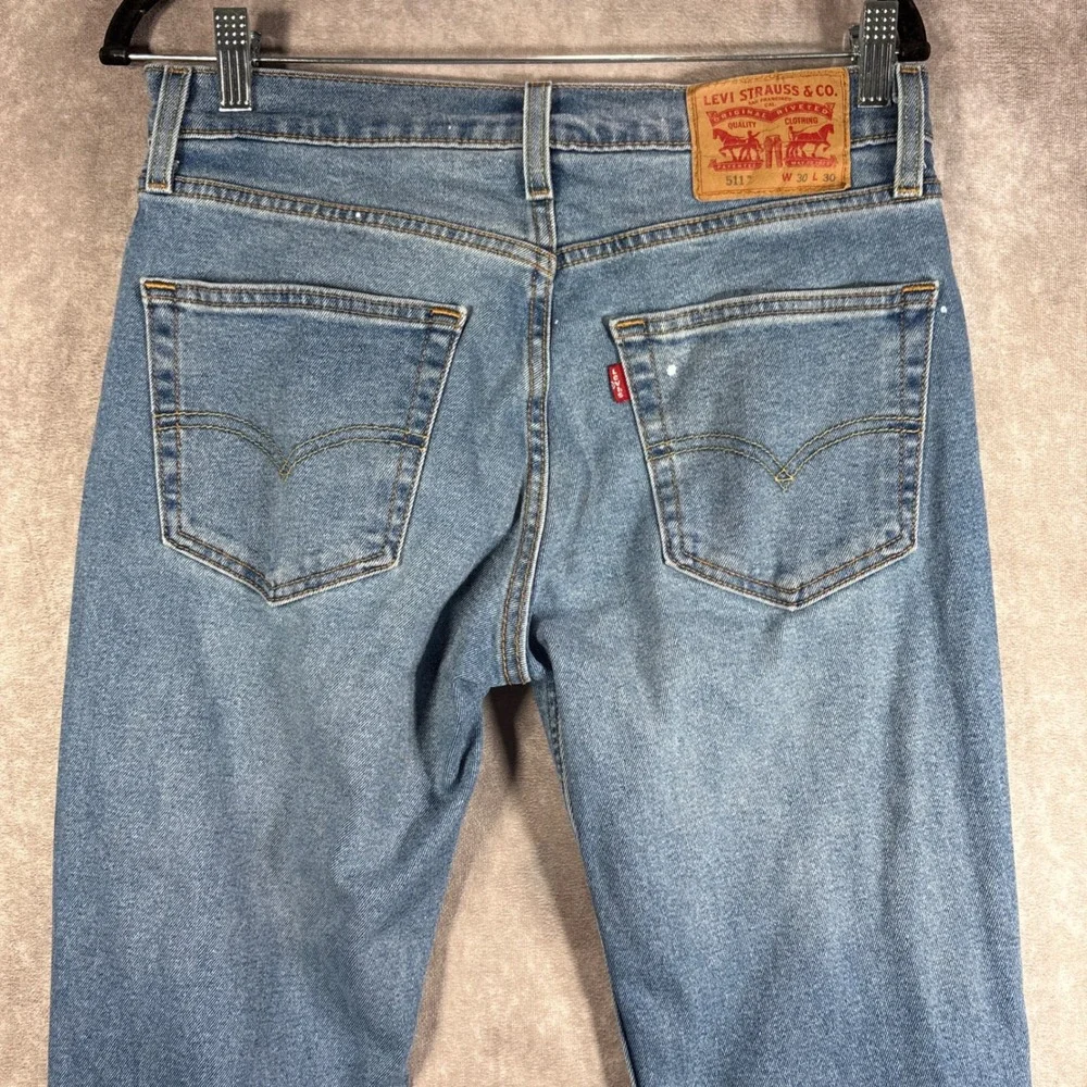 Levi's Jeans Men 30x30 Blue 511 Slim Fit Distressed Casual Denim Casual Everyday
